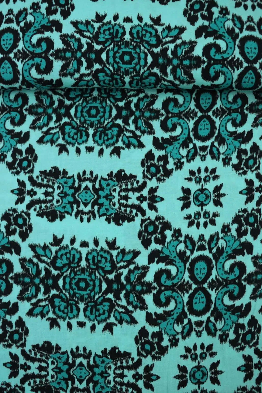 33IN REMNANT; Tinsley on Aqua Rayon Challis