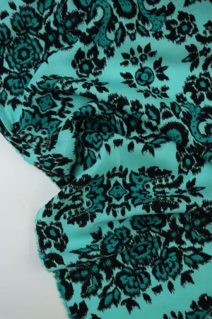 33IN REMNANT; Tinsley on Aqua Rayon Challis