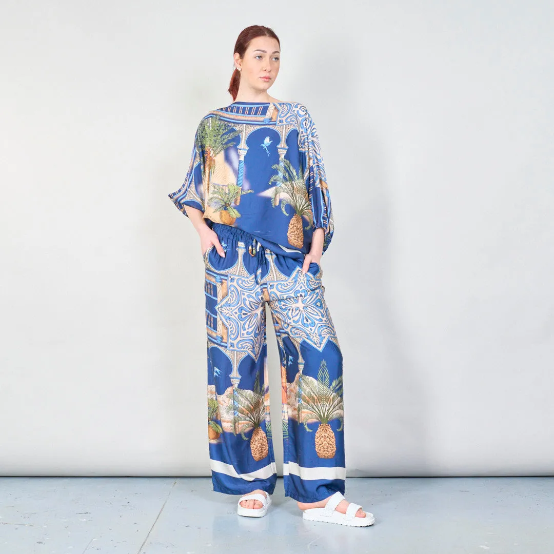 Arabian oasis print flowy blouse wholesale