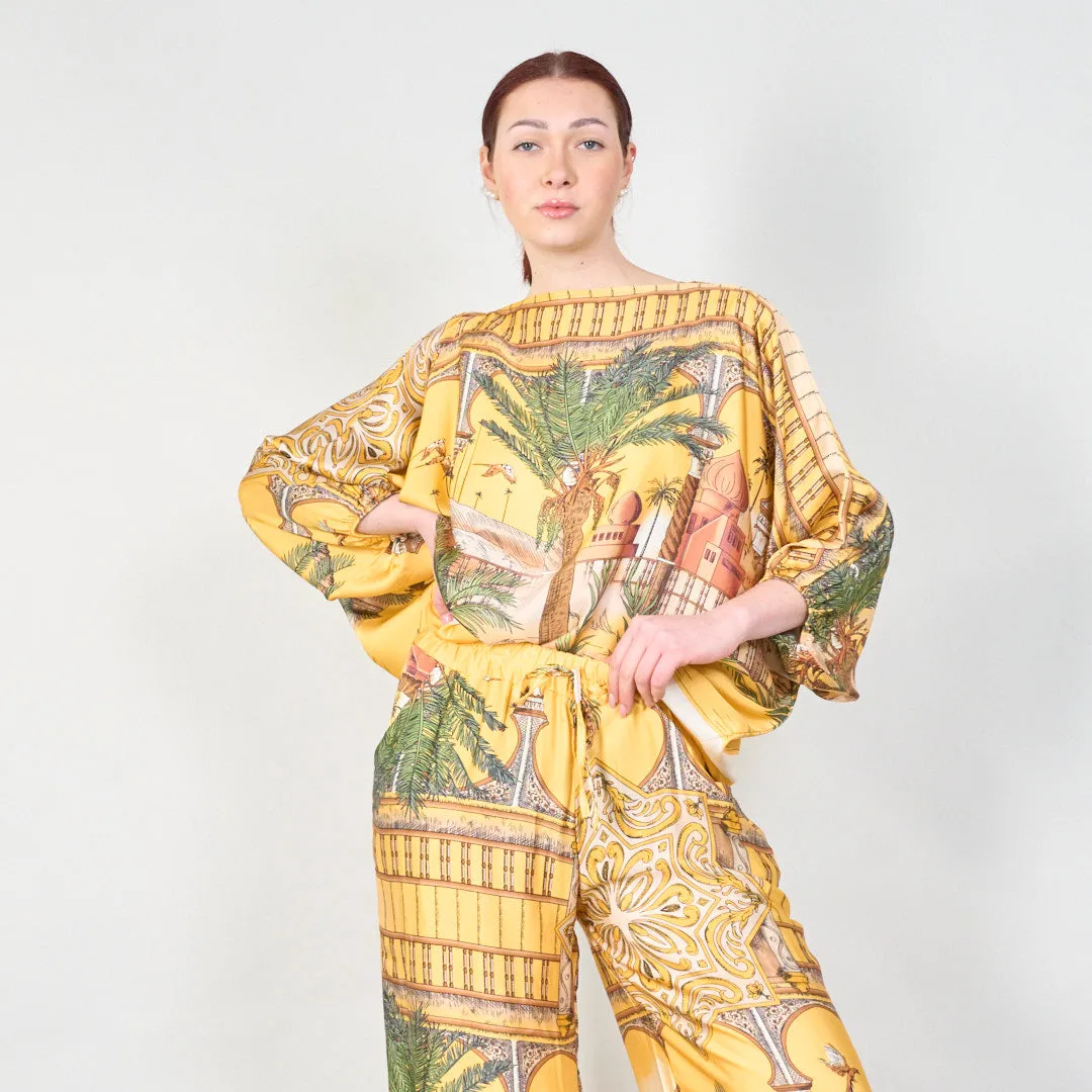 Arabian oasis print flowy blouse wholesale