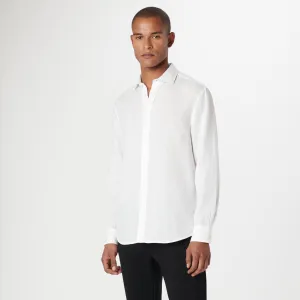 Axel Solid Linen Shirt- White