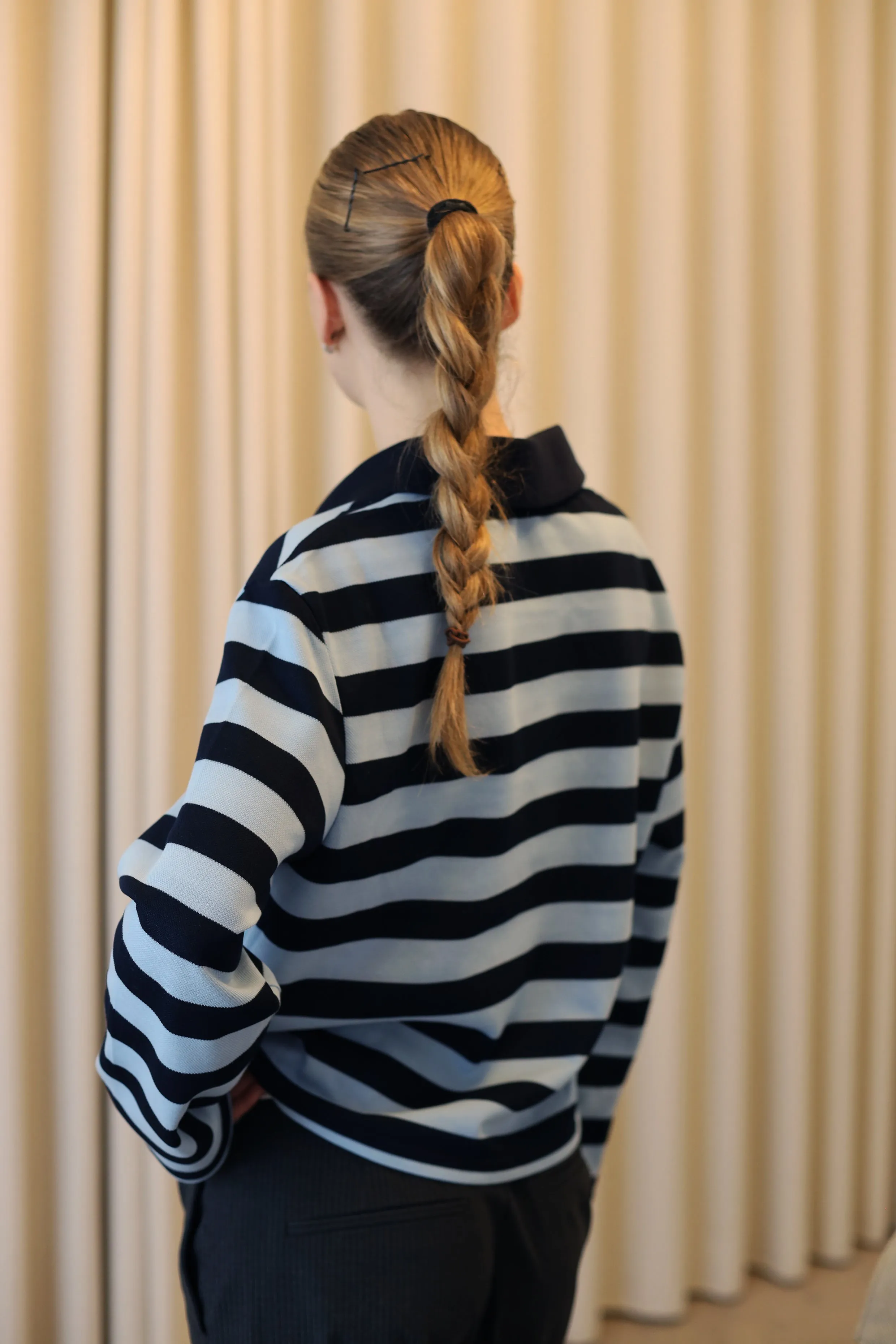 Beacras Blouse - Light/Dark Blue Stripe