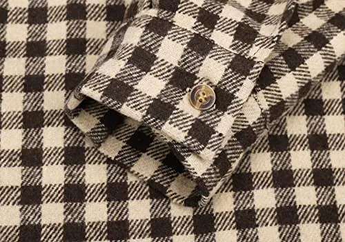 Beaully Plaid Flannel Shirts for Women Oversized Long Sleeve Button Down Buffalo Plaid Shirt Blouse Tops 6061 G-Khaki XX-Large