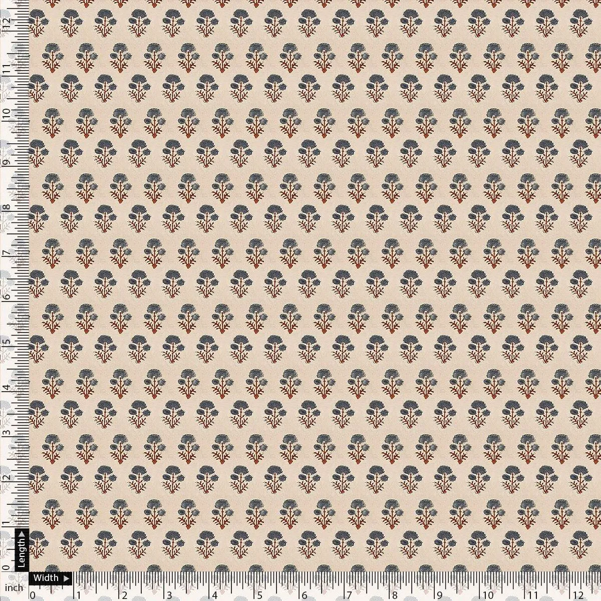 Beautiful Eucalyptus Tree Seamless Digital Printed Fabric - Pure Muslin