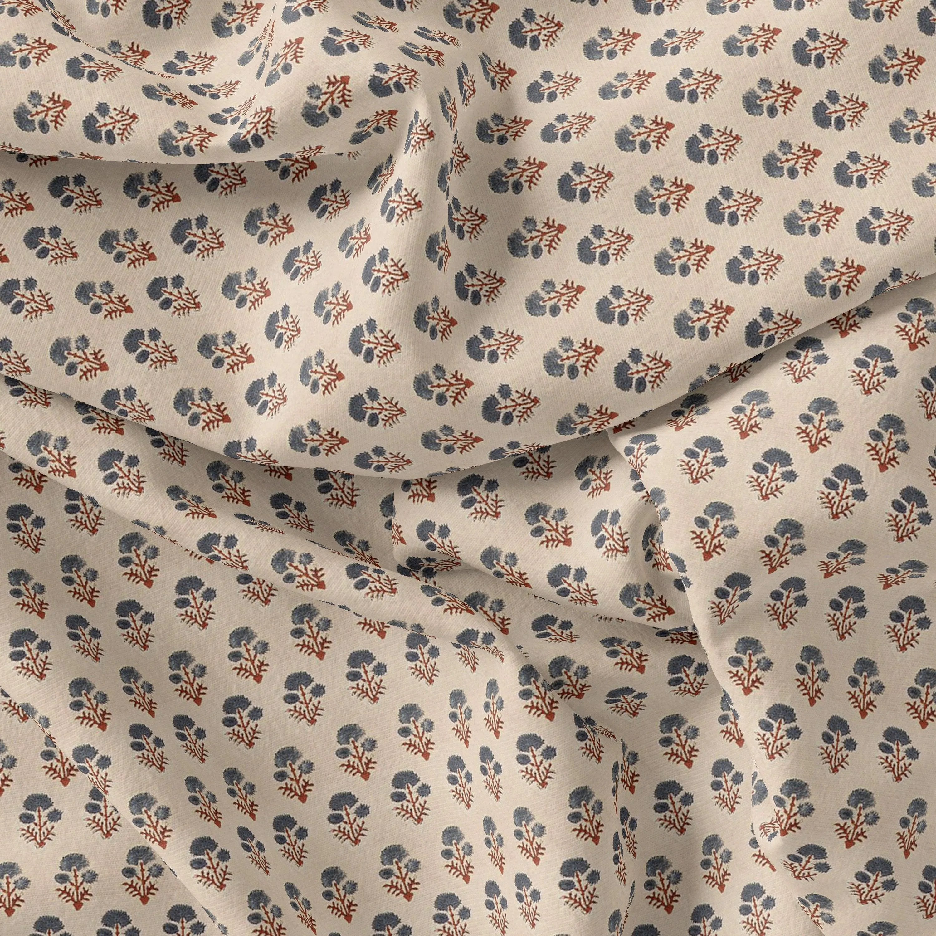 Beautiful Eucalyptus Tree Seamless Digital Printed Fabric - Pure Muslin