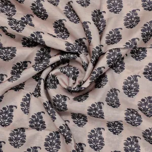 Block Print Motif Digital Printed Fabric - Pure Muslin
