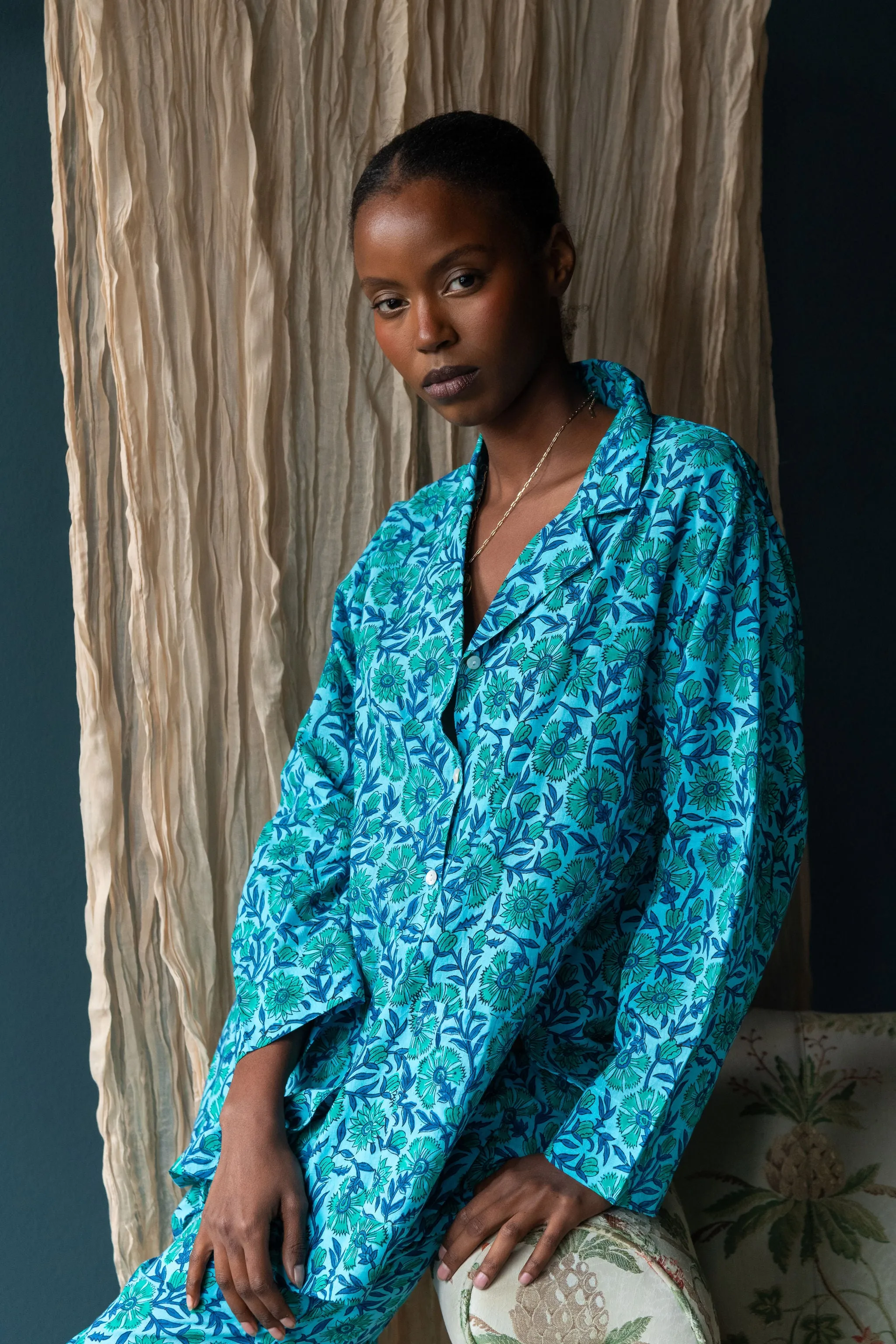 Block Printed Muslin Oversized Pajama Set