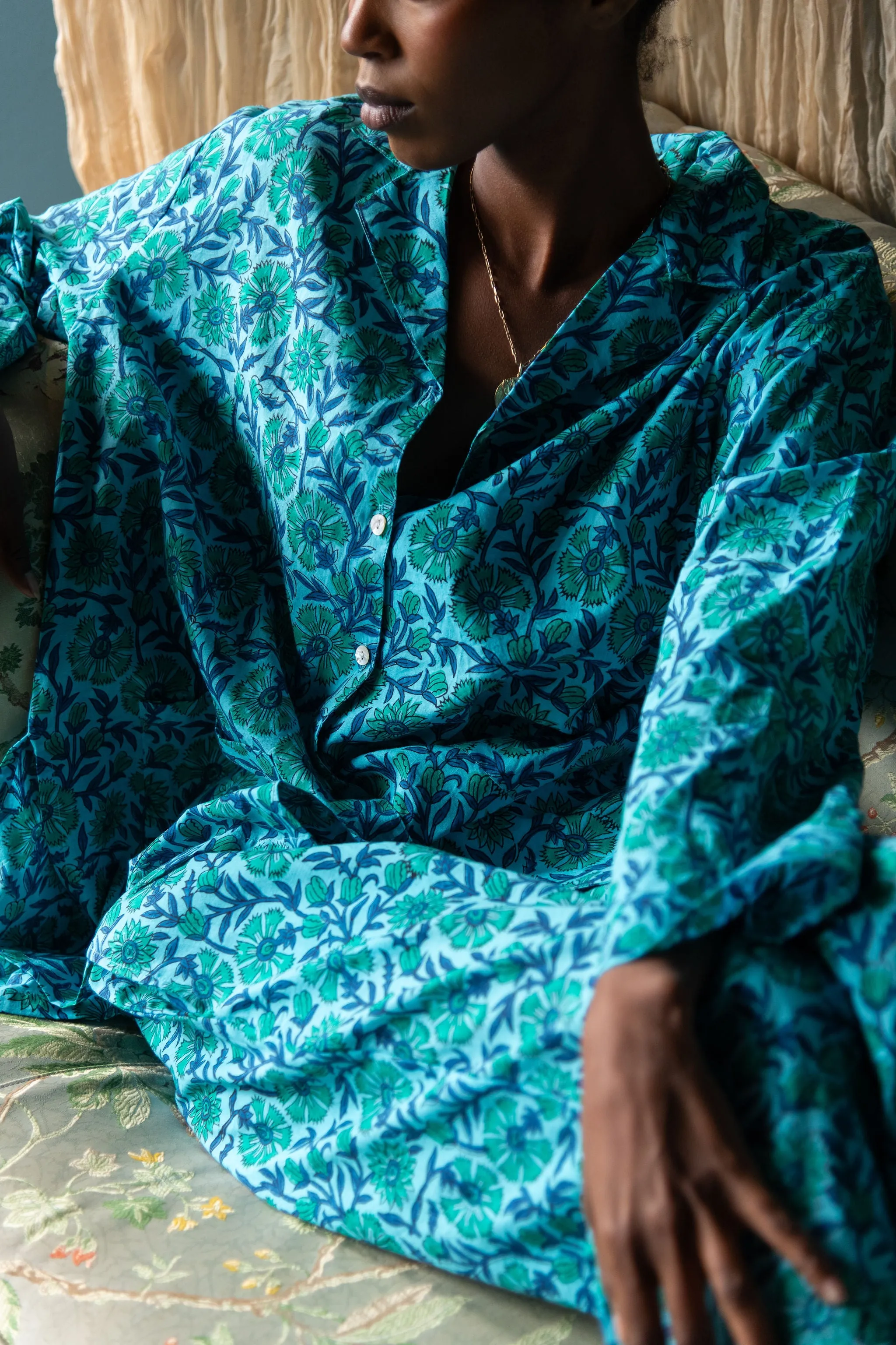 Block Printed Muslin Oversized Pajama Set