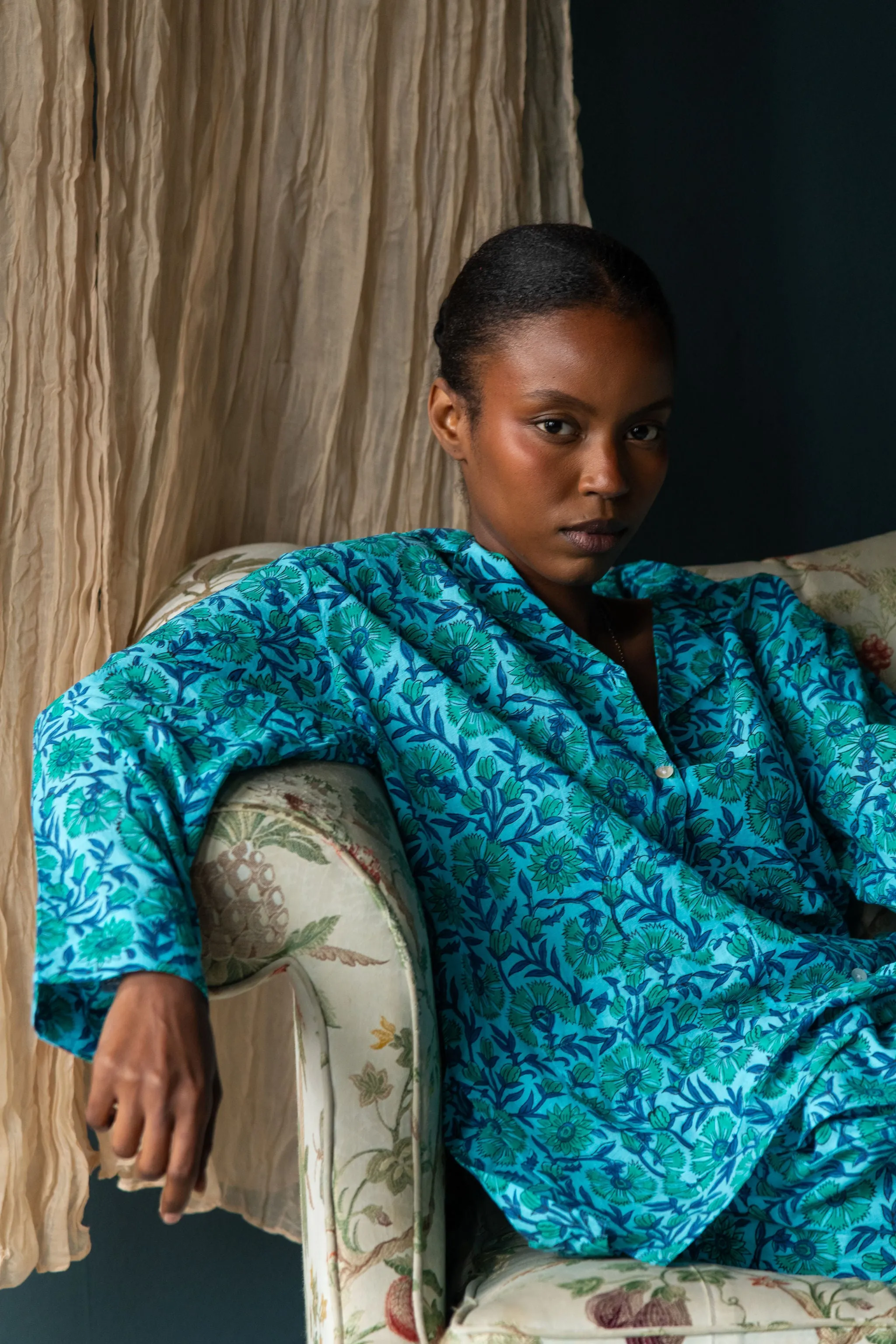Block Printed Muslin Oversized Pajama Set