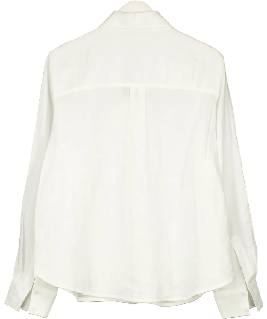 Boden White Sienna Linen Shirt UK 18