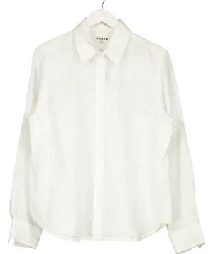 Boden White Sienna Linen Shirt UK 18