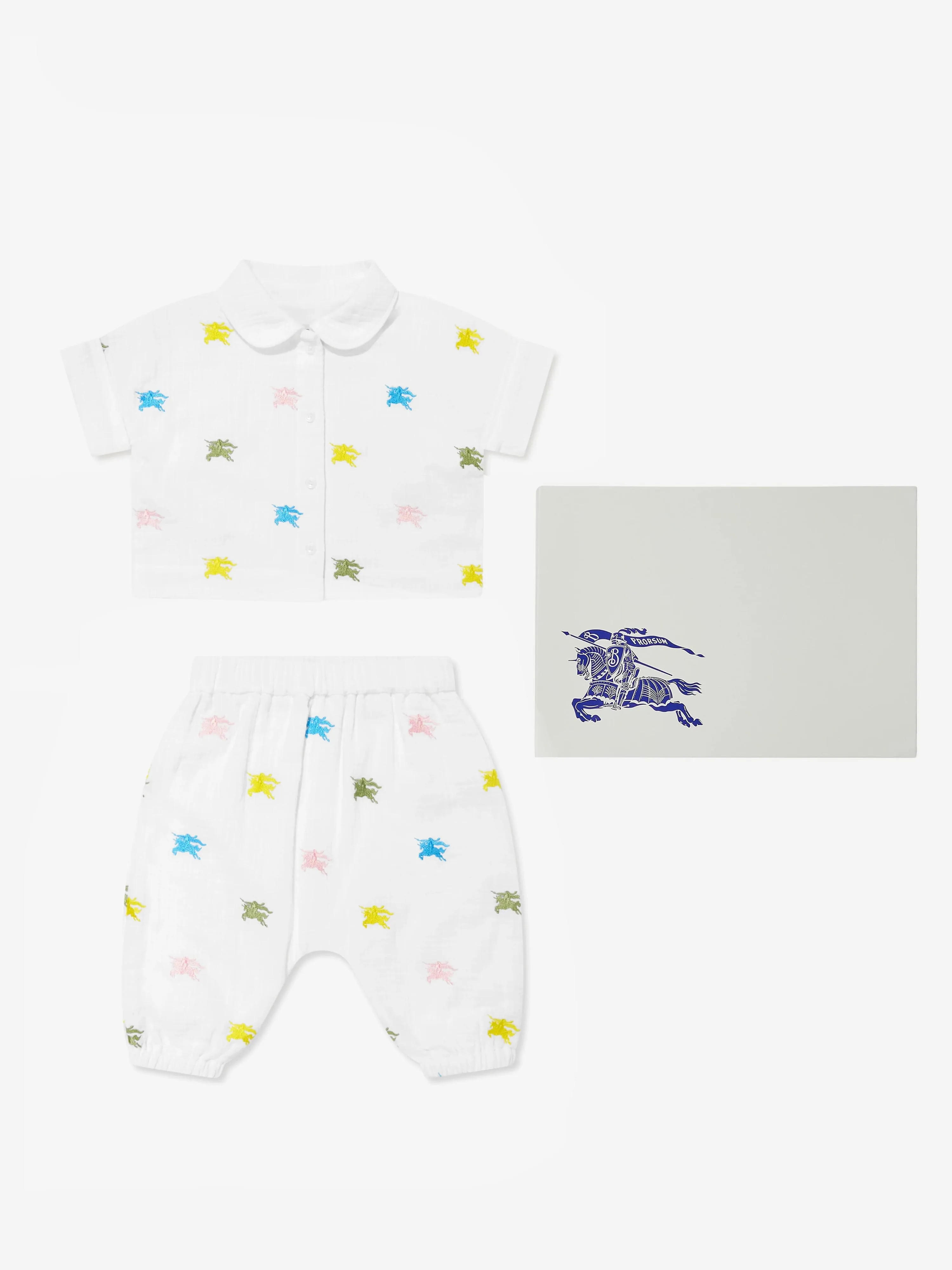 Burberry Baby Boys AOP EKD Shorts Set in White