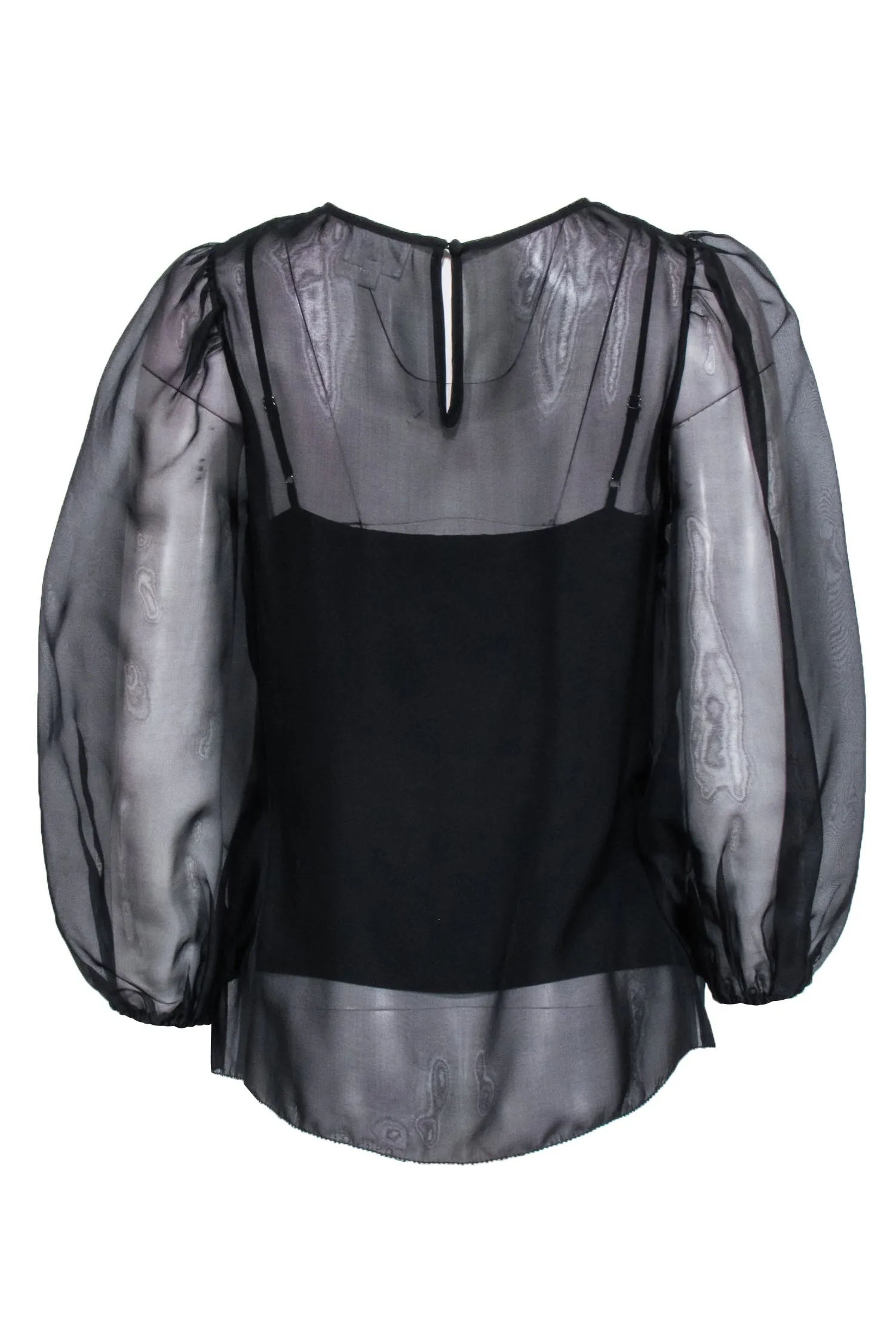 Cami - Black Semi Sheer Blouse Sz S