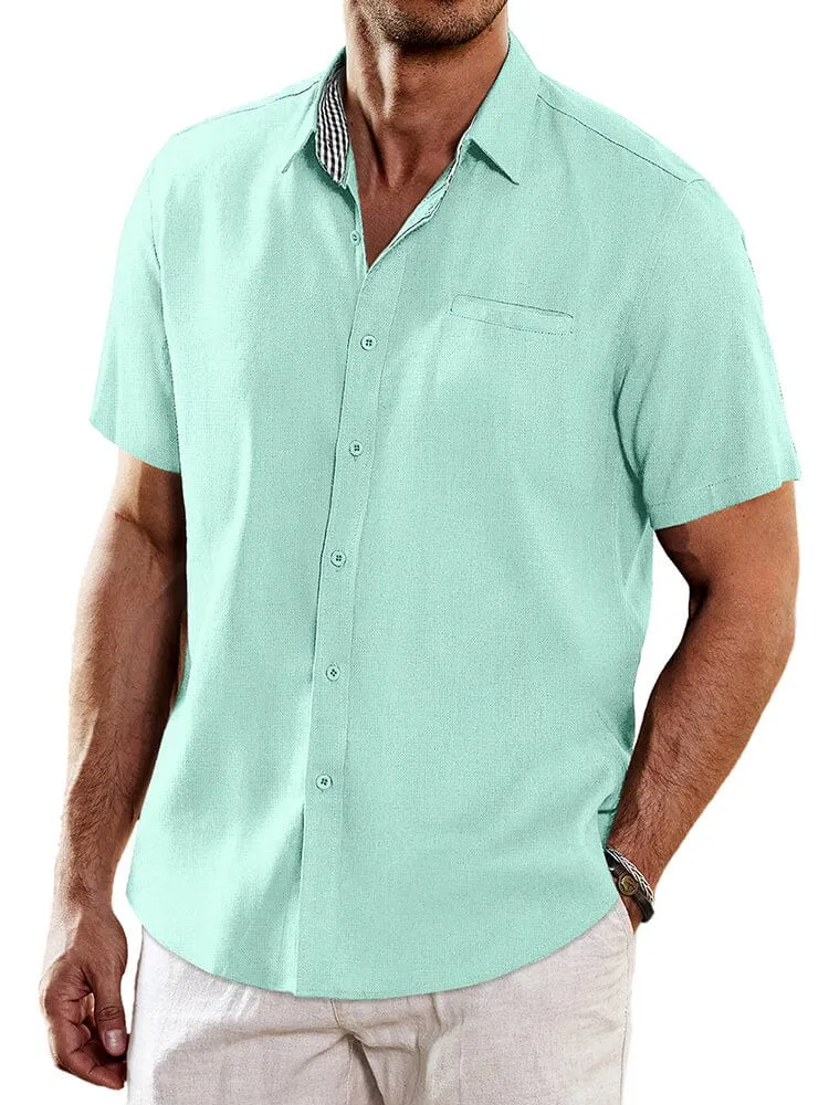 Casual Unique Collar Cotton Linen Shirt (US Only)