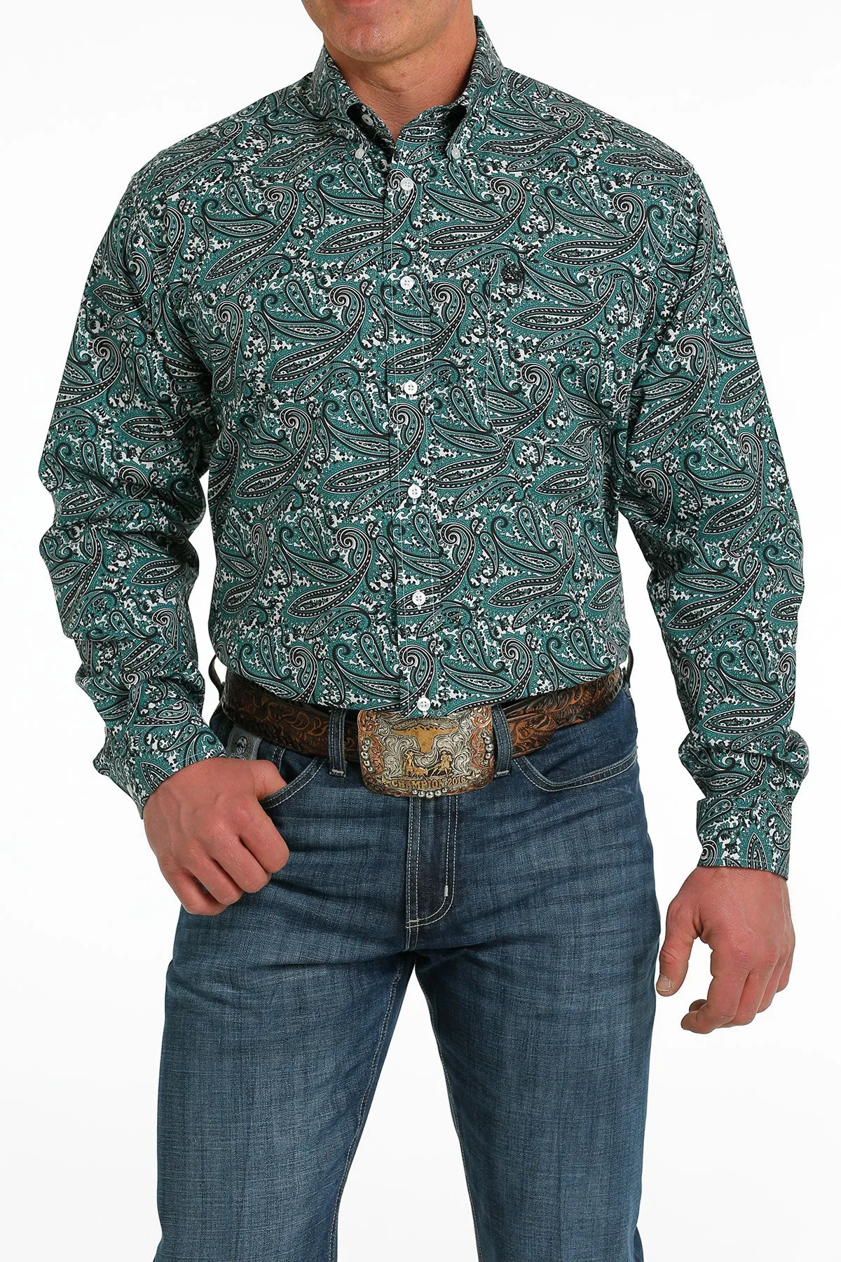 Cinch | Teal Paisley LS Classic Shirt