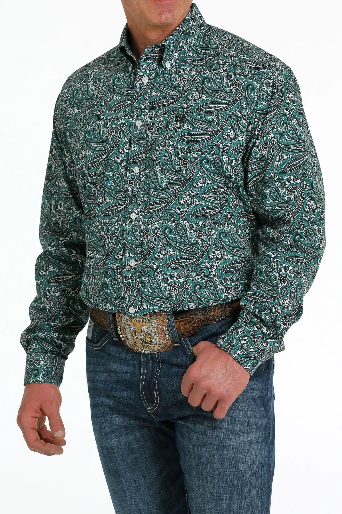 Cinch | Teal Paisley LS Classic Shirt