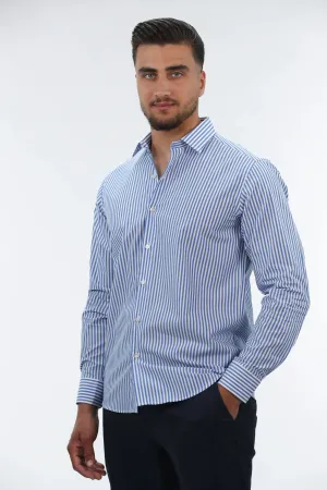 Classic Blue Shirt With Button To Close