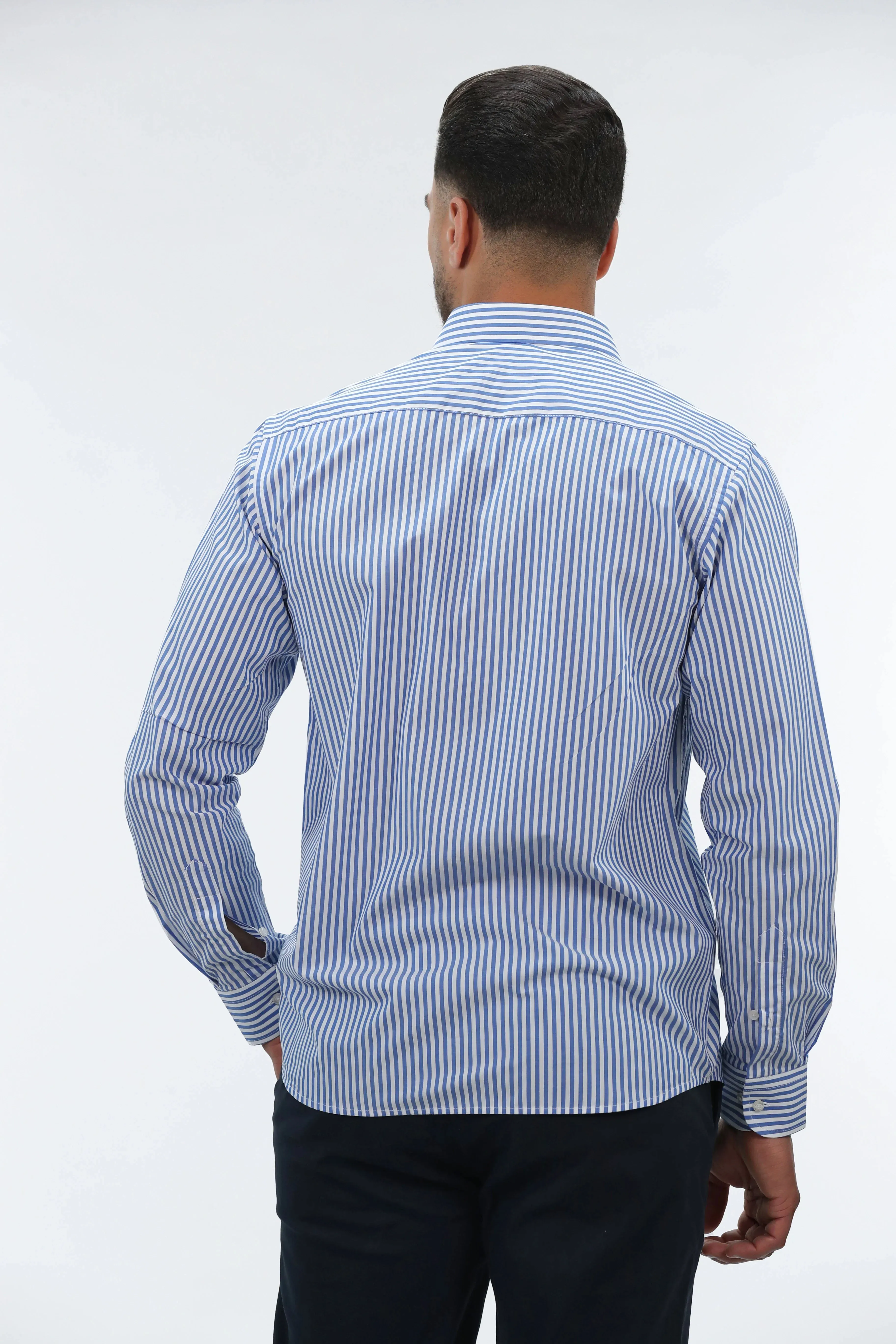 Classic Blue Shirt With Button To Close