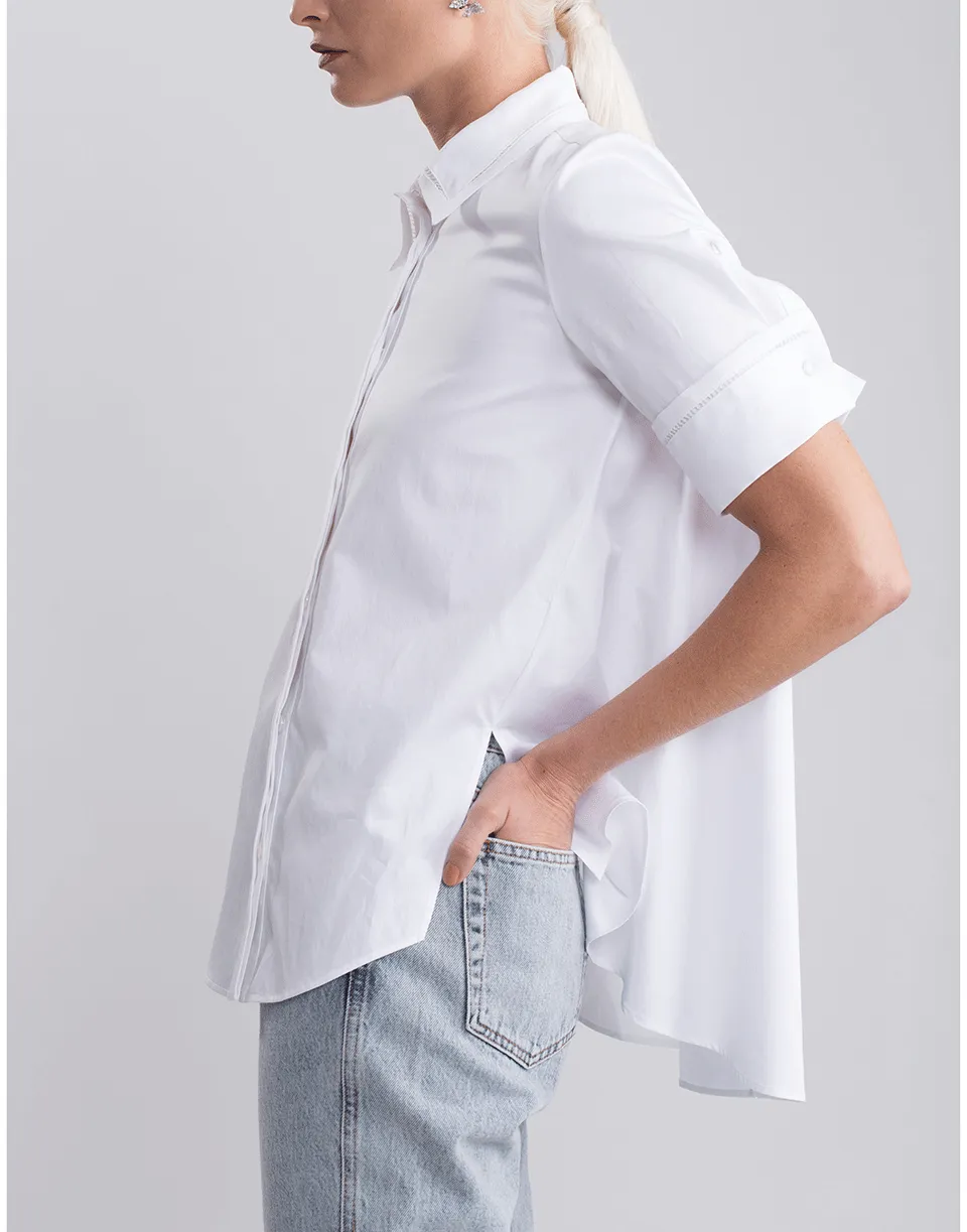 Cotton Poplin Trapeze Shirt