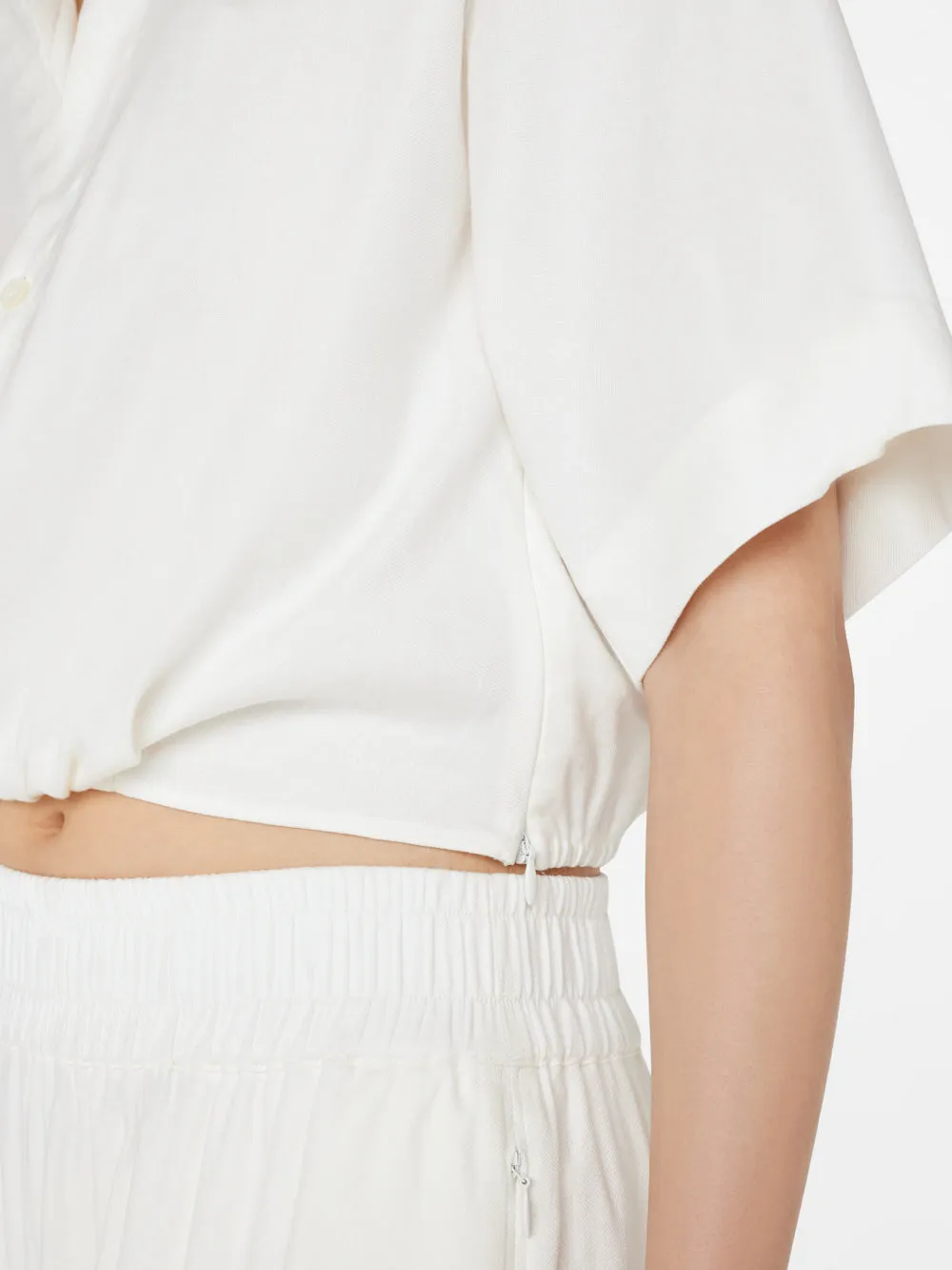 Cropped Twist Front Shirt -- Off White