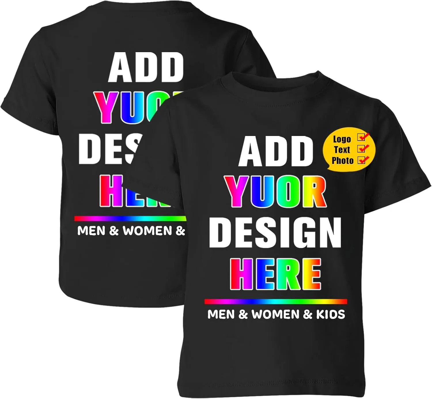 Custom T Shirt Design Your Own Shirts Personalized Photo Text Name tshirt