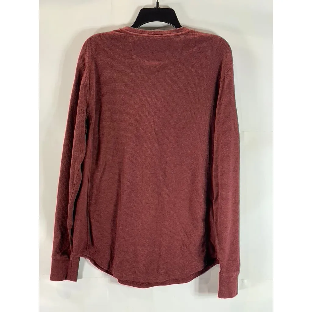 EDDIE BAUER Men's Red Wild River Thermal Henley Long Sleeve Shirt SZ M
