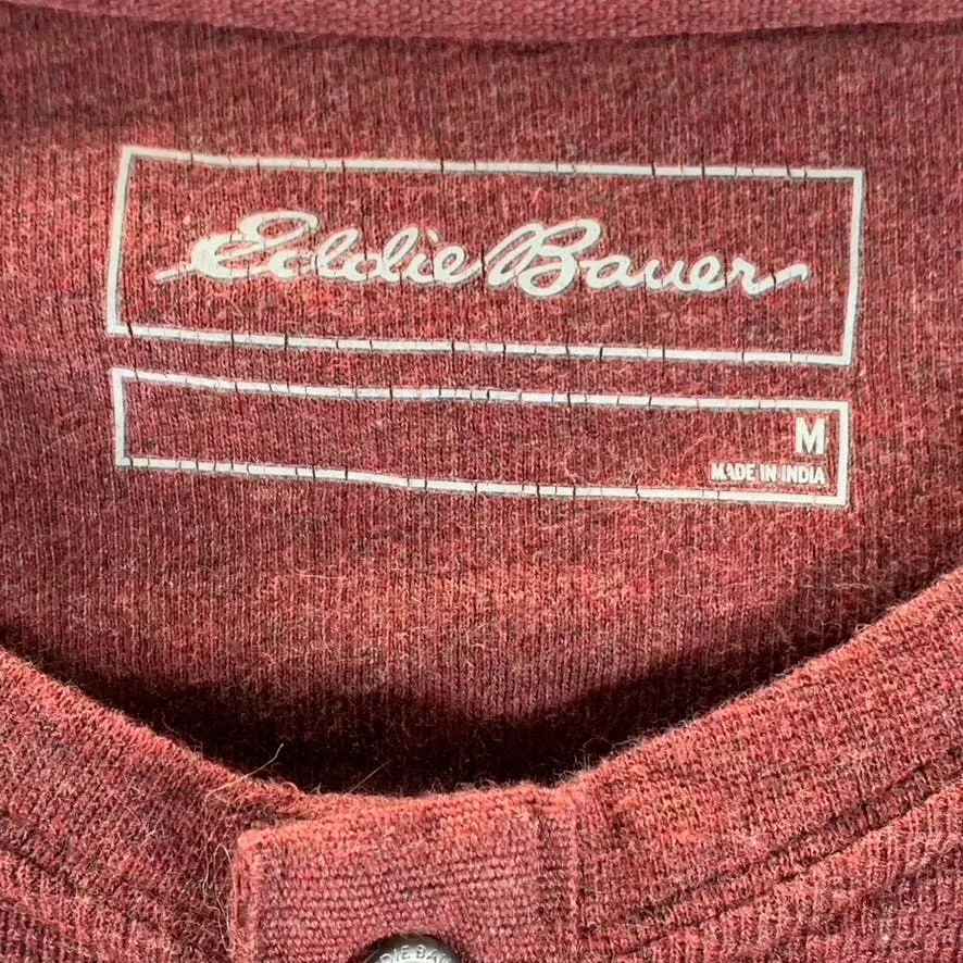 EDDIE BAUER Men's Red Wild River Thermal Henley Long Sleeve Shirt SZ M