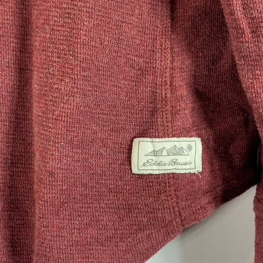 EDDIE BAUER Men's Red Wild River Thermal Henley Long Sleeve Shirt SZ M