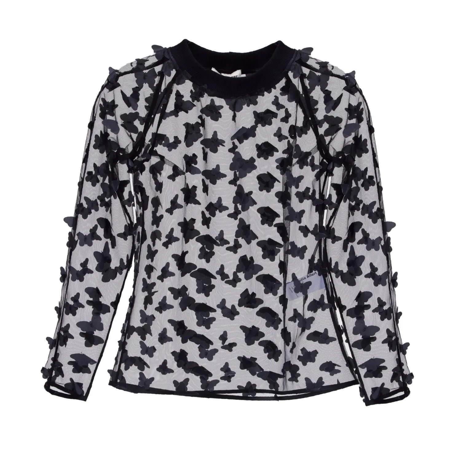 Evening Sheer Organza Blouse Black