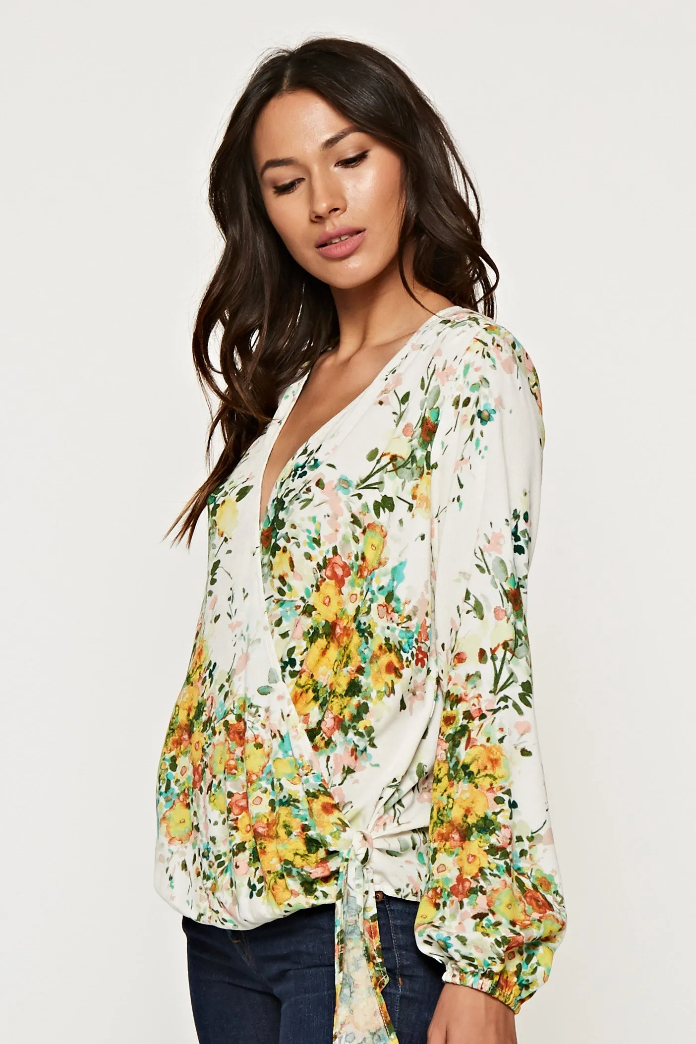 Floral Surplice Top