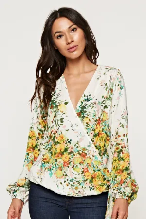Floral Surplice Top