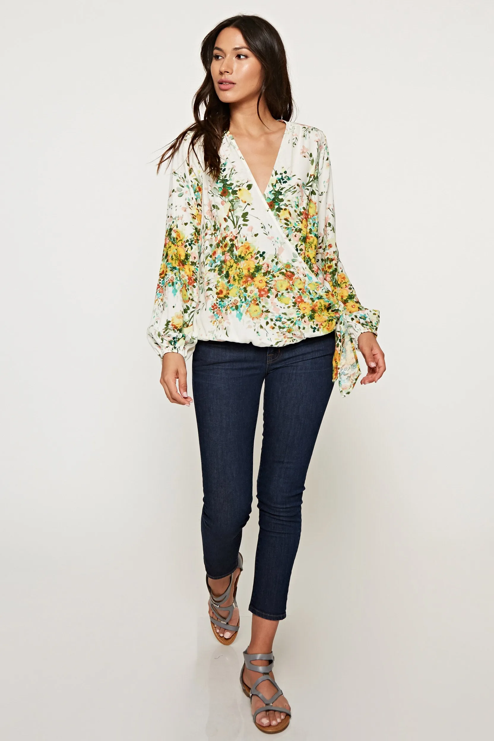 Floral Surplice Top