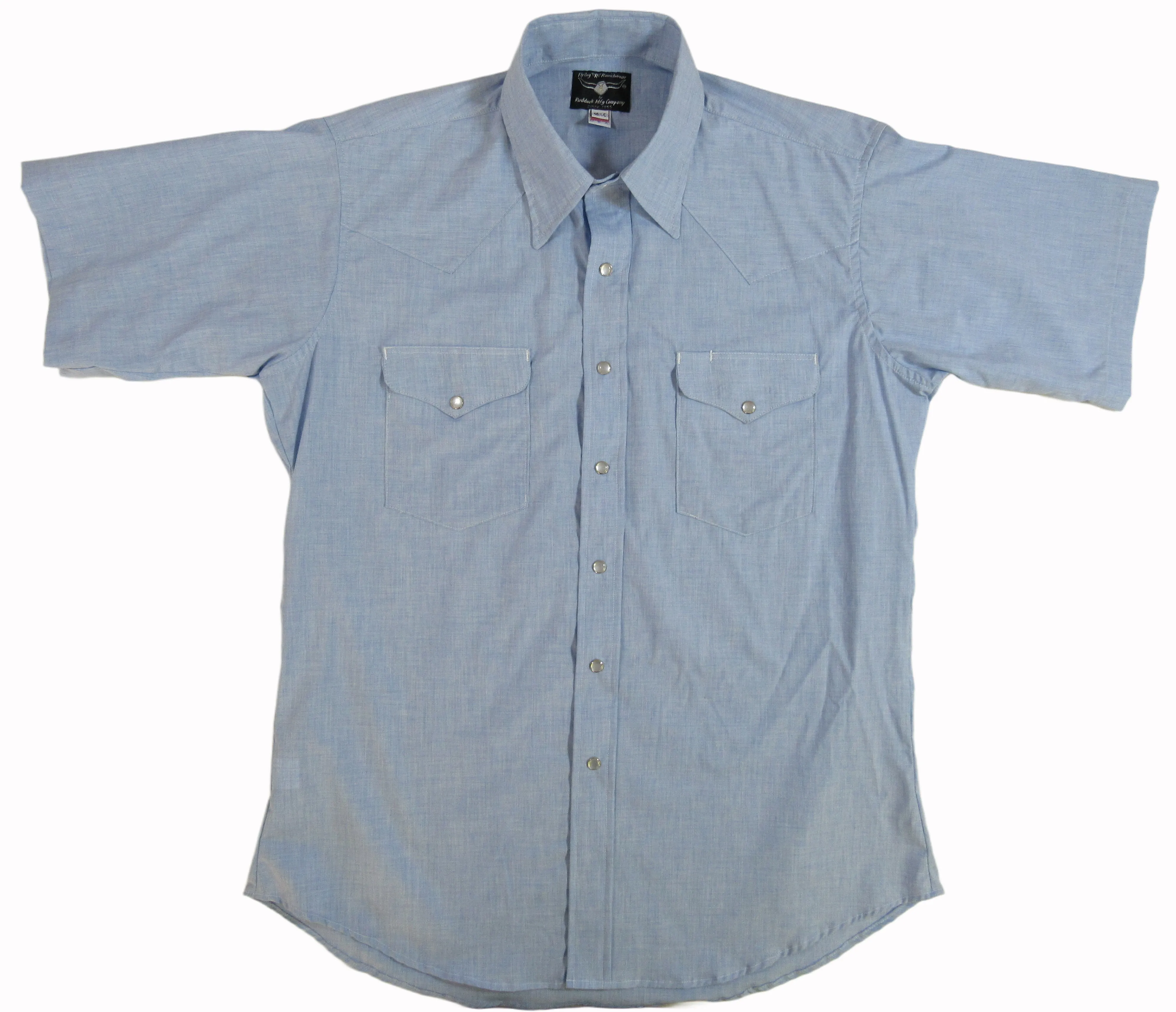 Flying R Ranchwear - Cross Dye Blue Chambray - Short Sleeve - Snaps