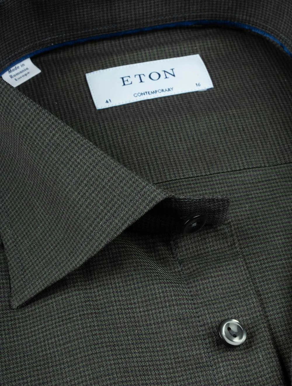 Houndstooth Wrinkle Free Flannel Shirt Green