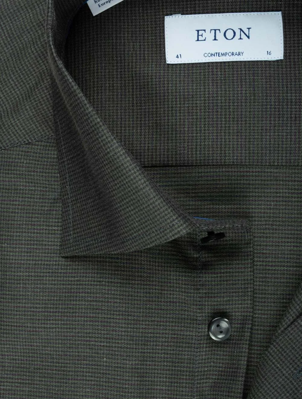 Houndstooth Wrinkle Free Flannel Shirt Green