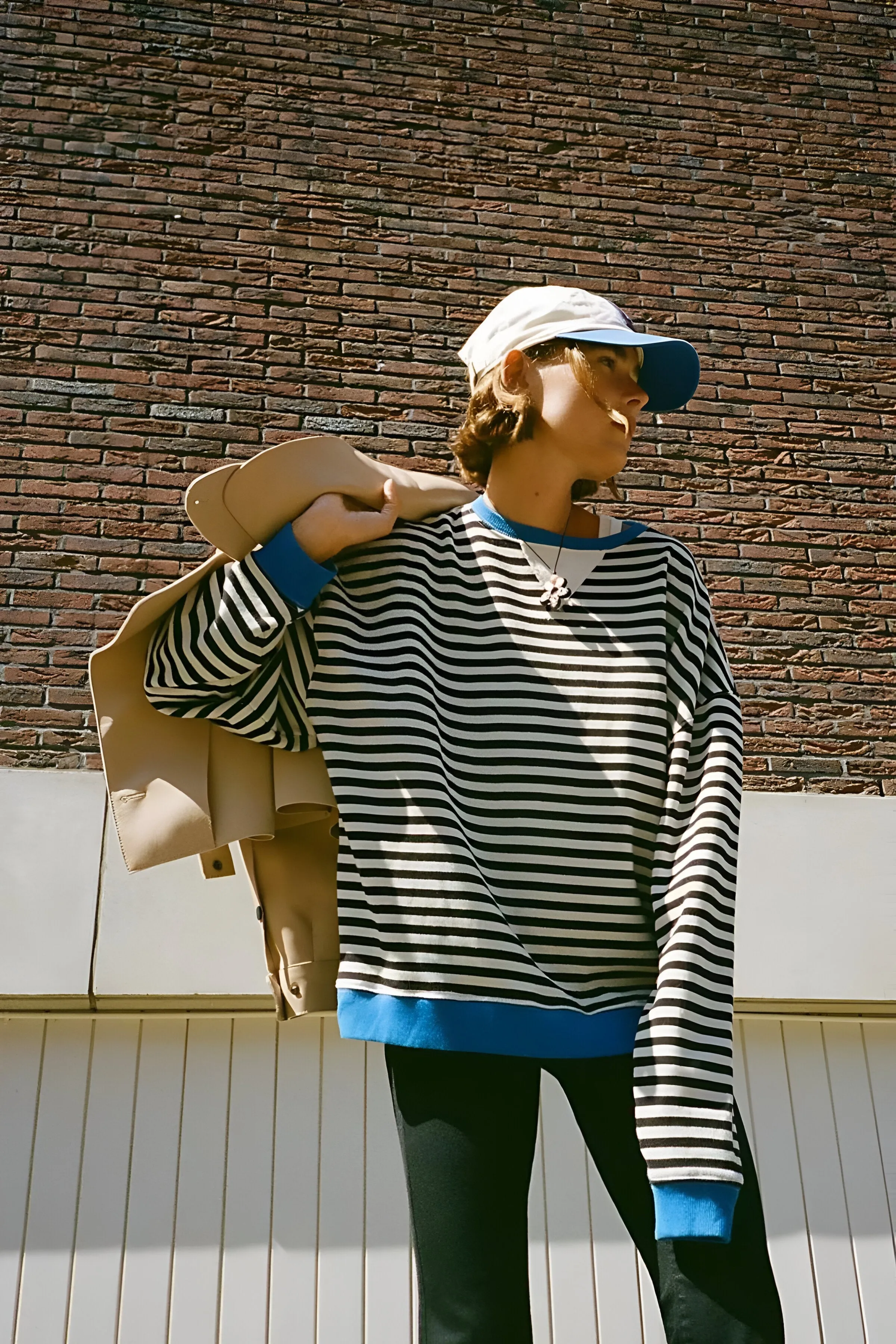 Ivyshape | Classic Oversized Striped Shirt