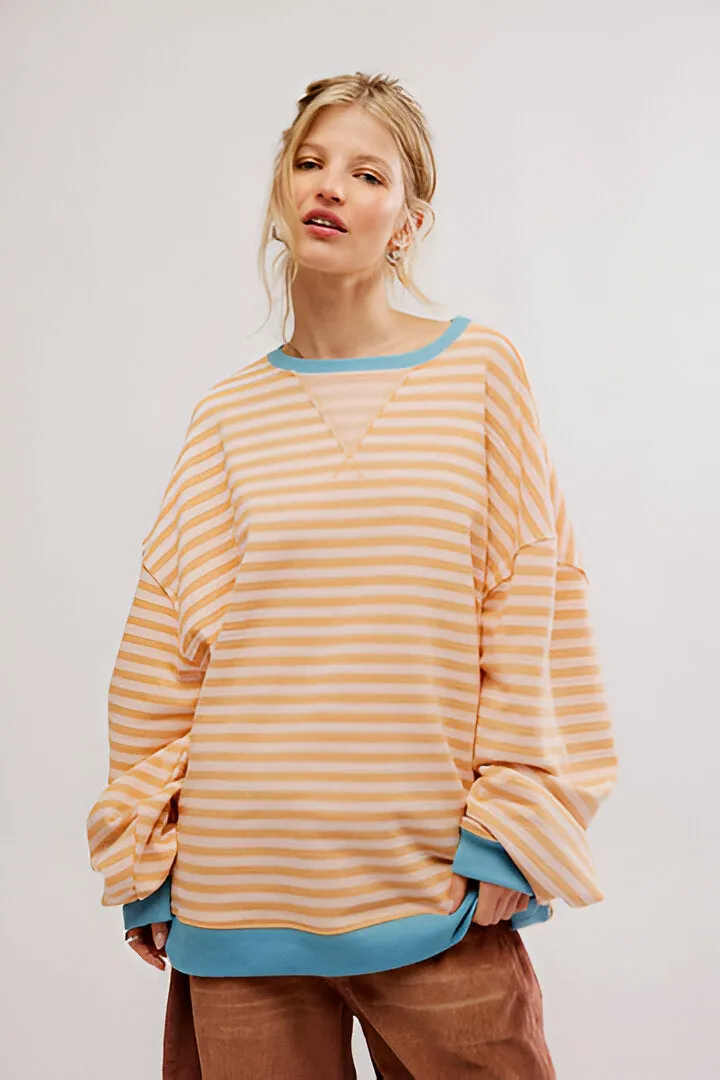 Ivyshape | Classic Oversized Striped Shirt