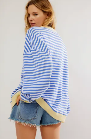 Ivyshape | Classic Oversized Striped Shirt