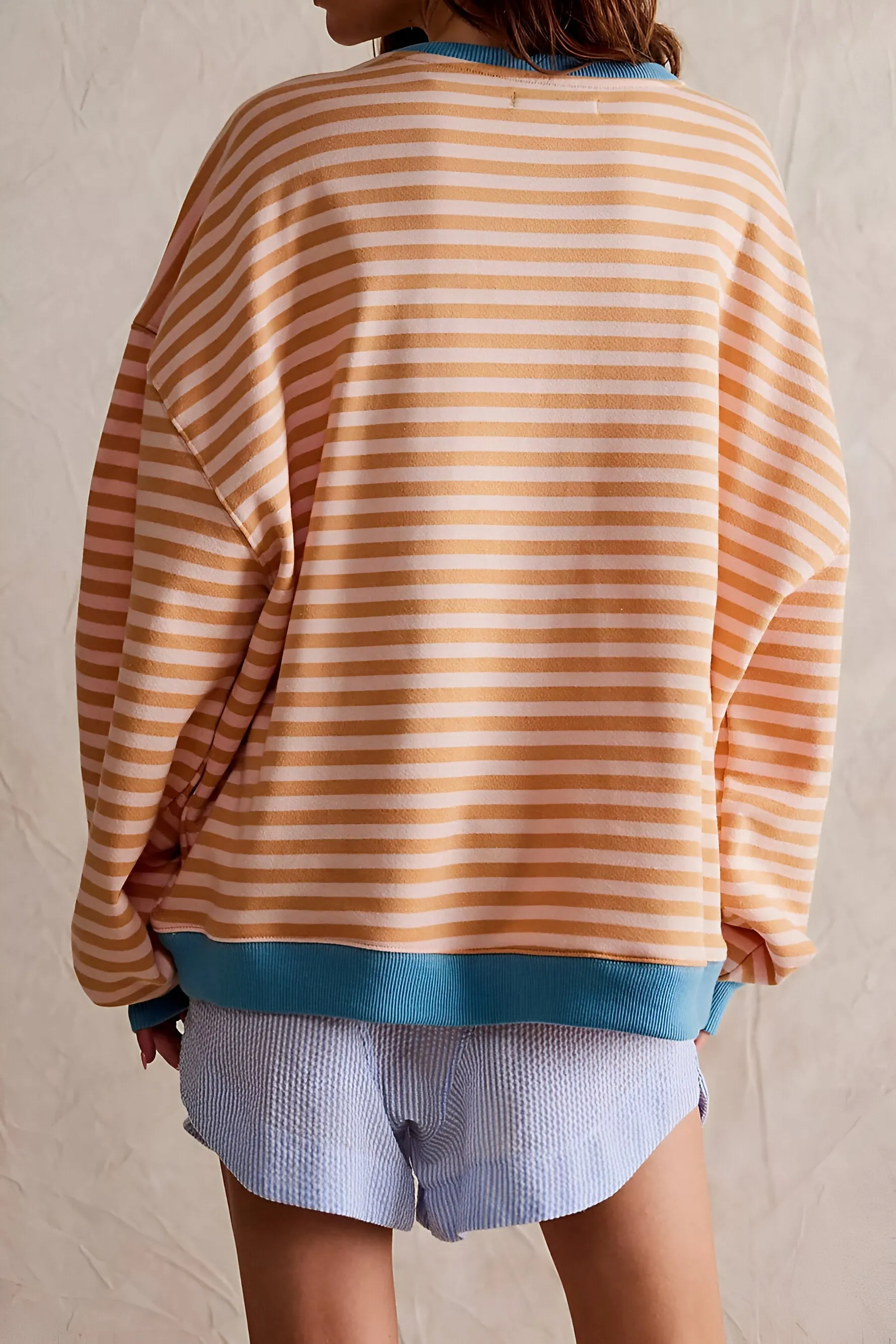 Ivyshape | Classic Oversized Striped Shirt