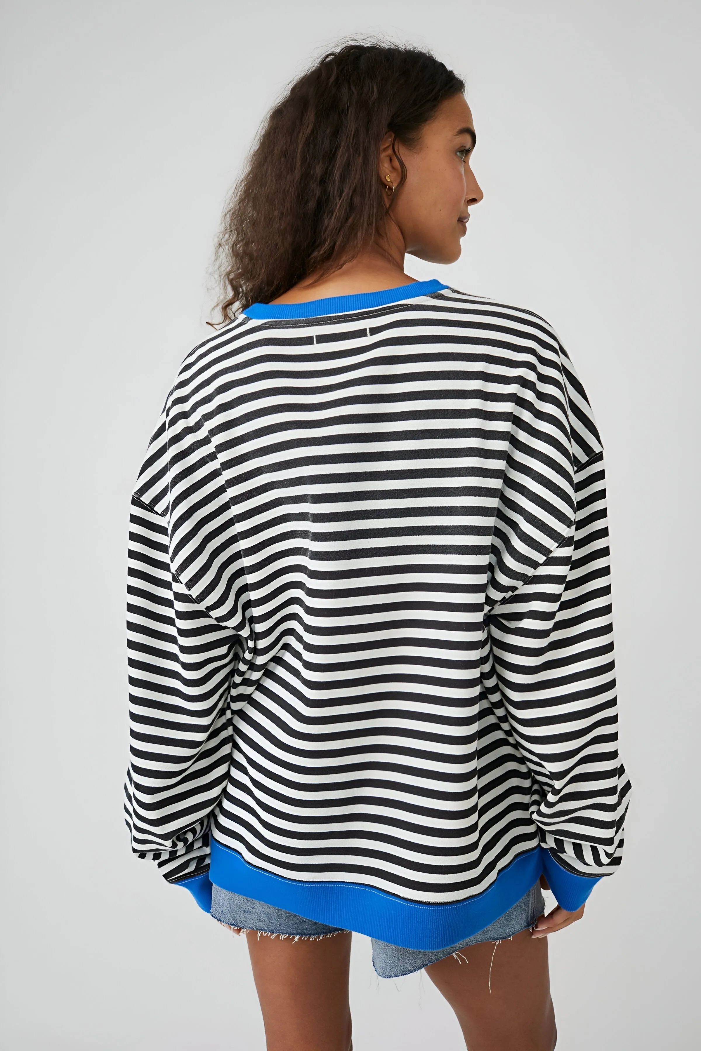 Ivyshape | Classic Oversized Striped Shirt
