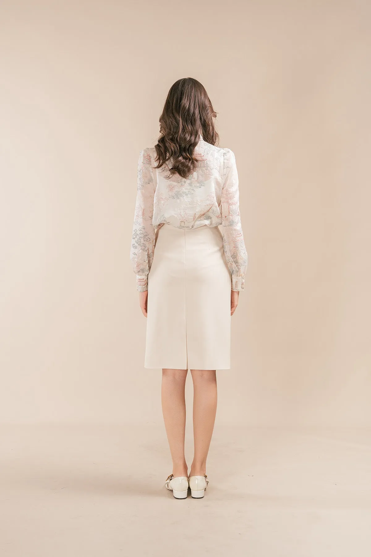 Kailin Sheer Embroidered Chinese Style Blouse