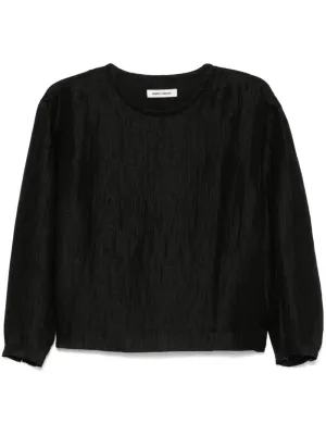 Keyhole Silk Blouse - Black