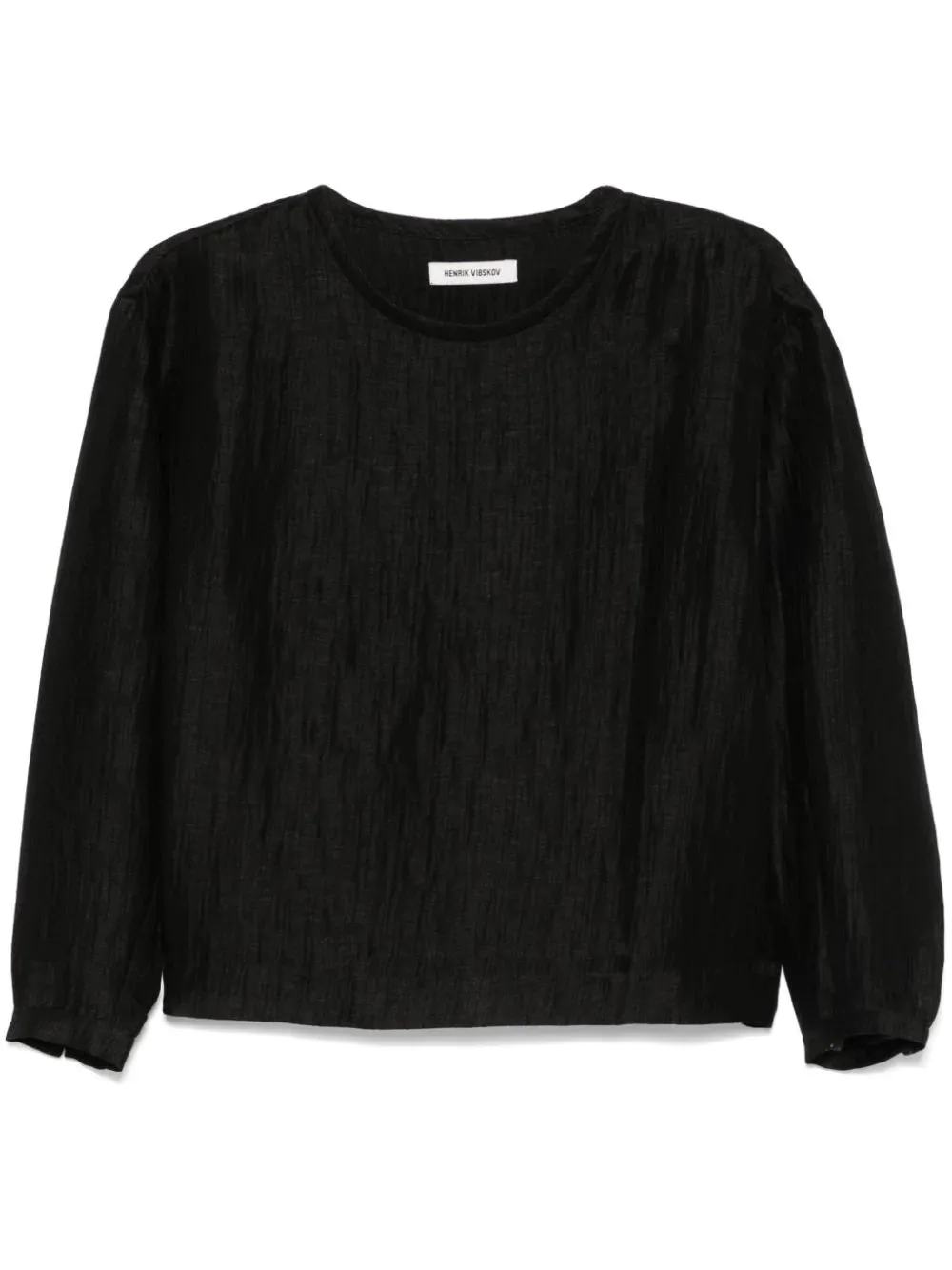 Keyhole Silk Blouse - Black