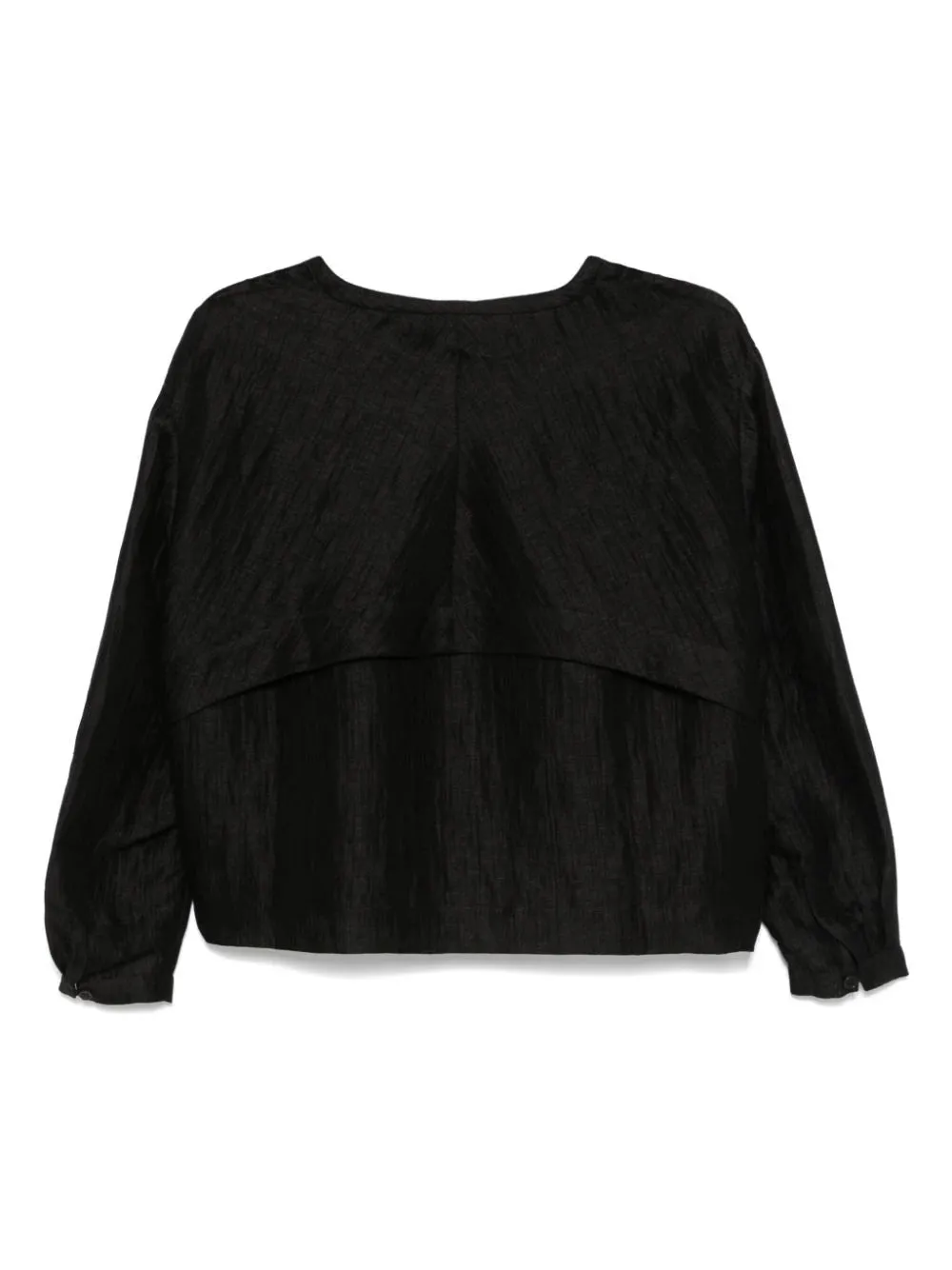 Keyhole Silk Blouse - Black