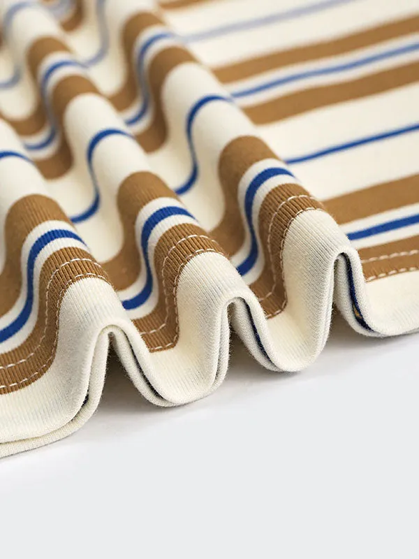 Khaki Striped Oversized T-Shirt