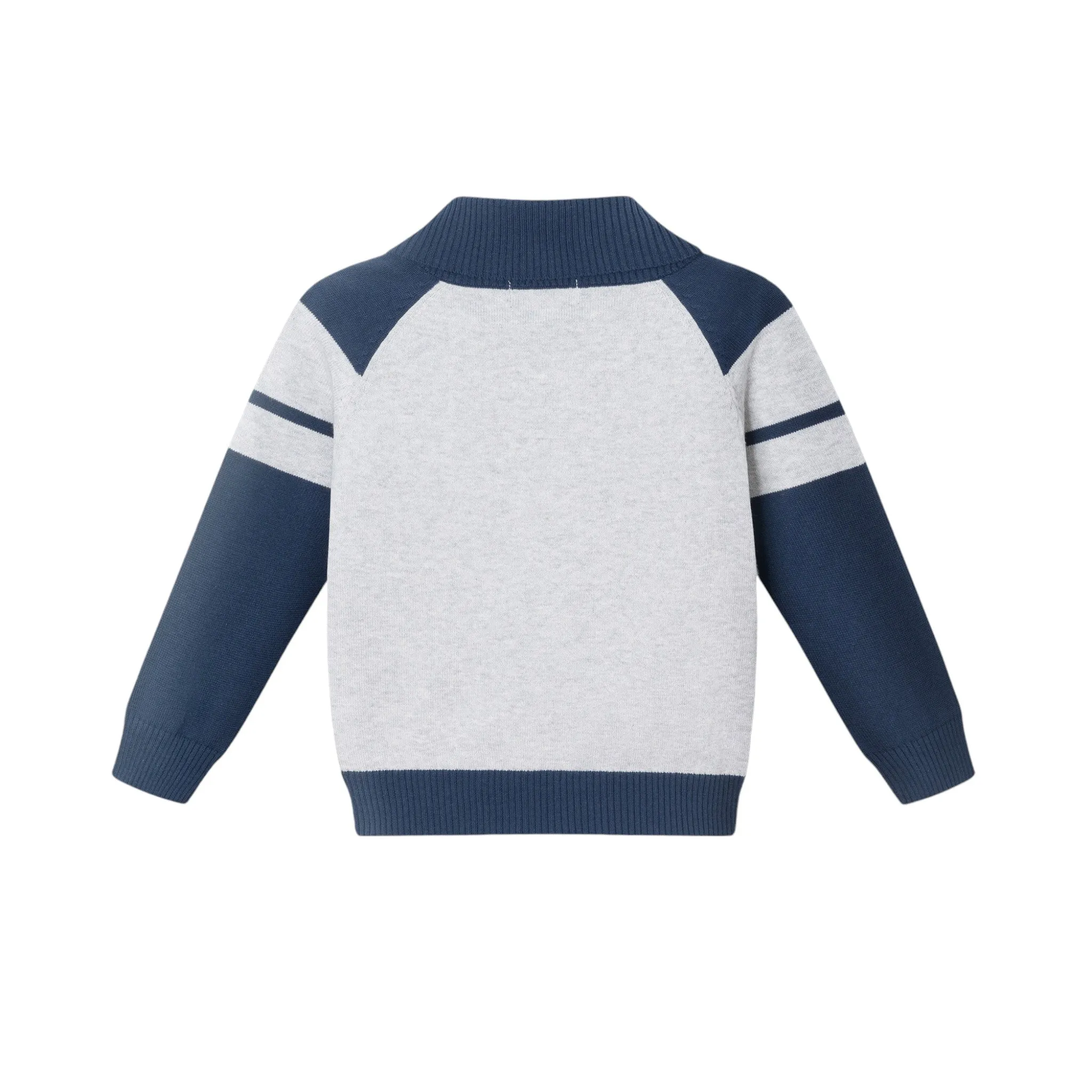 Kids Shawl Cardigan & Pant Set | Navy Heather Grey