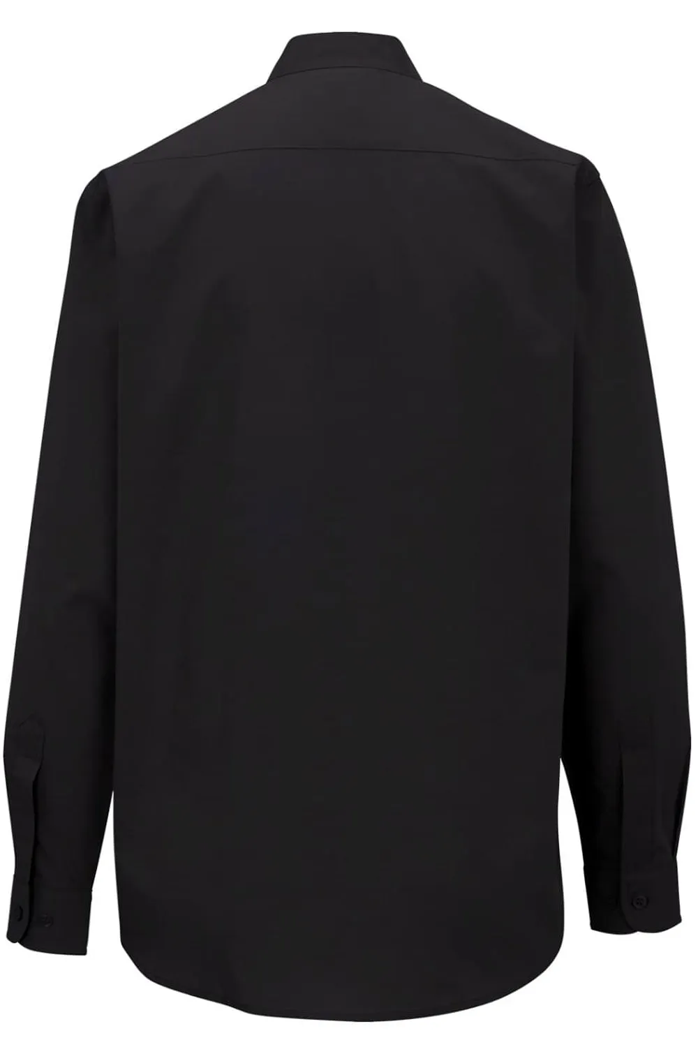 Ladies' Black Banded Collar Broadcloth Shirt