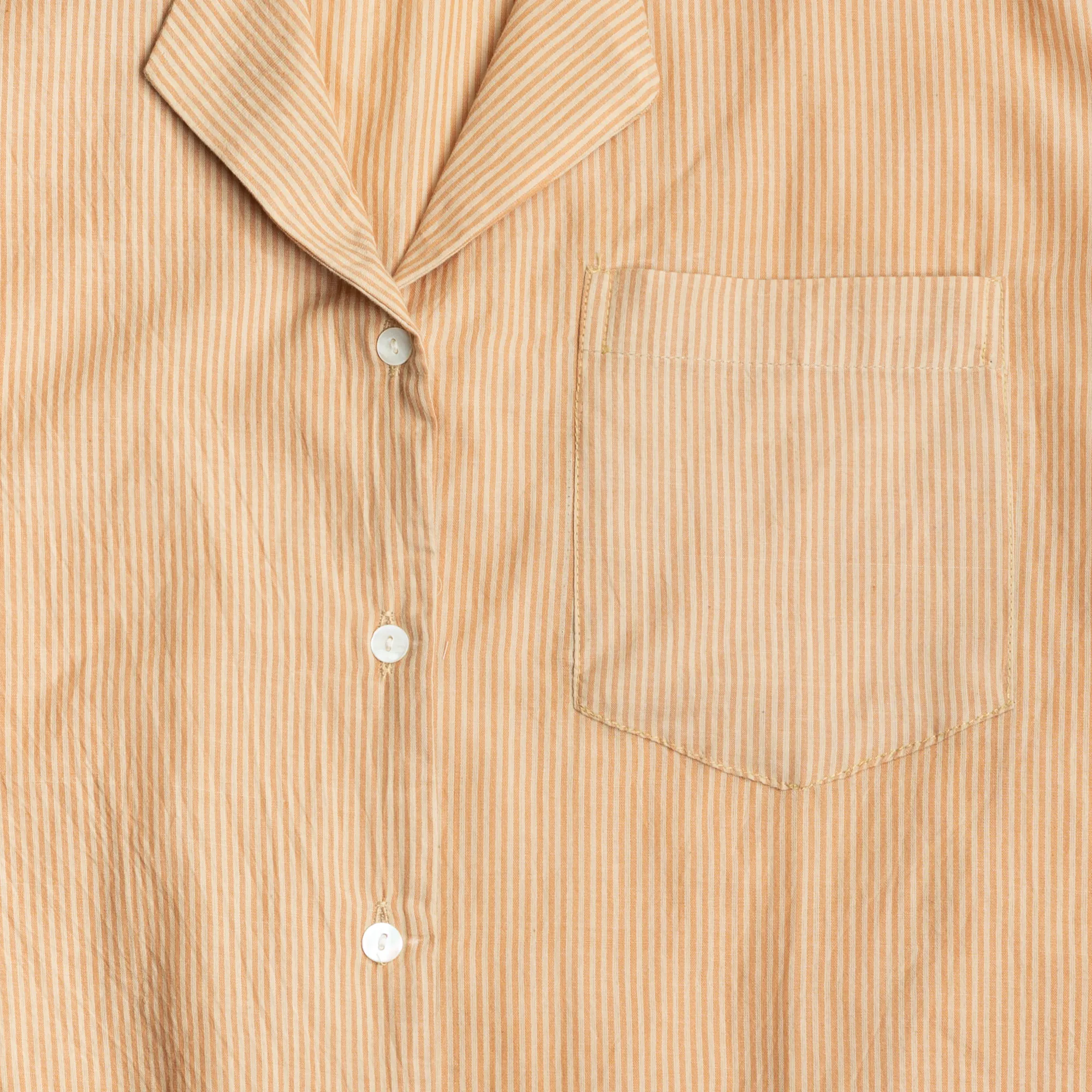 Lekha Unisex Camp Shirt - Coral Stripe