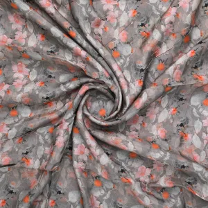 Light Pink Floral Pure Muslin Printed Fabric Material
