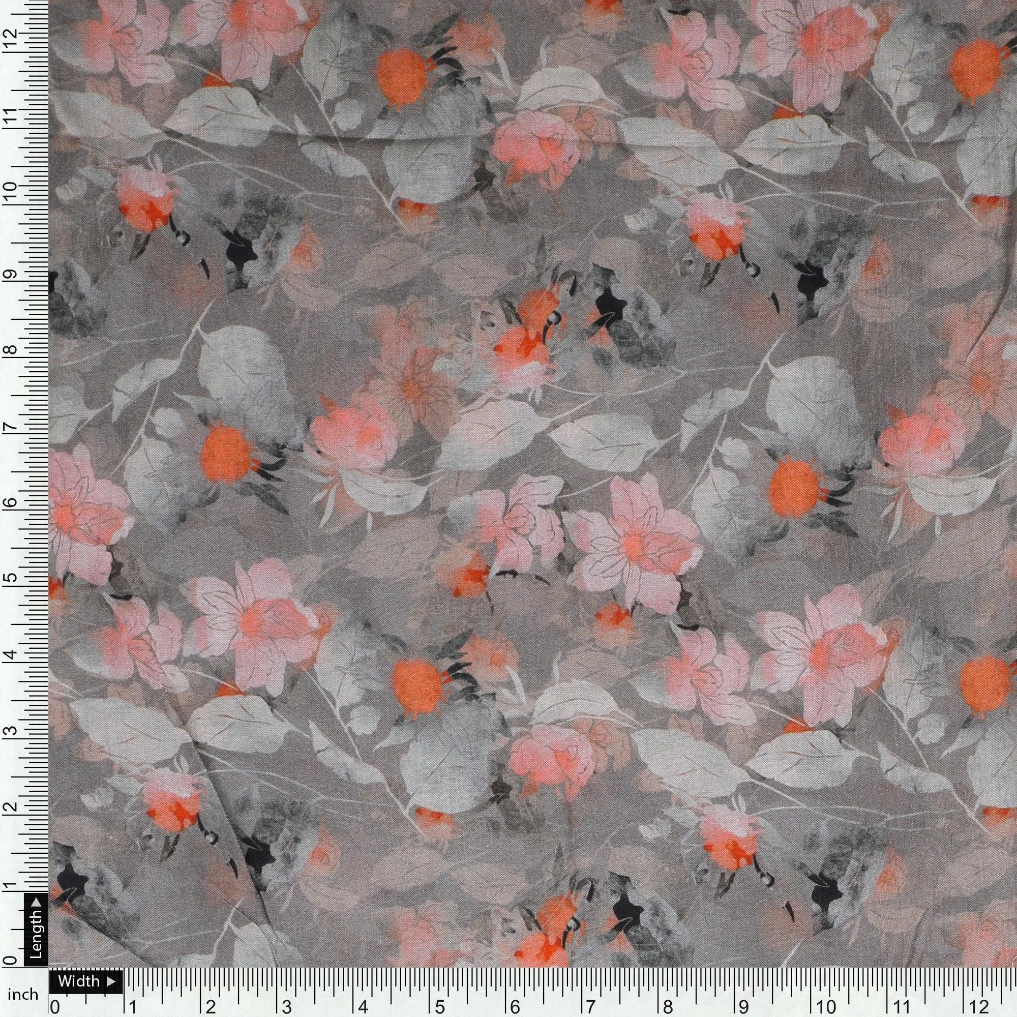Light Pink Floral Pure Muslin Printed Fabric Material